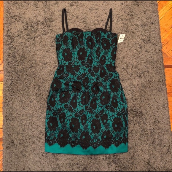 Milly of New York Dresses & Skirts - NEW Teal and Black Lace Cocktail Dress